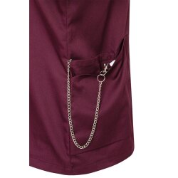 KARLOWSKY Damen Kasack ESSENTIAL Kurzarm Modern-Fit Aubergine 52