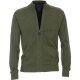 REDMOND Casual Herren Strickjacke Stehkragen Zipper Regular-Fit Olivgrün