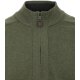 REDMOND Casual Herren Strickjacke Stehkragen Zipper Regular-Fit Olivgrün
