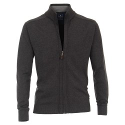 REDMOND Casual Herren Strickjacke Stehkragen Zipper...