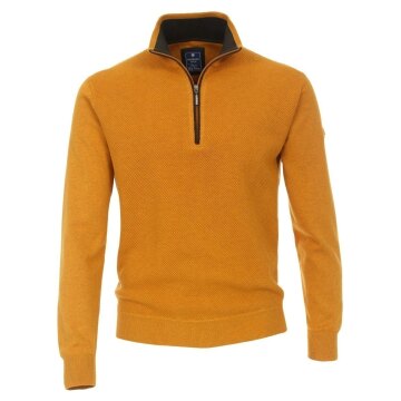 REDMOND Casual Herren Strick-Troyer Comfort Baumwolle Gelb