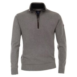 REDMOND Casual Herren Strick-Troyer Comfort Baumwolle Grau