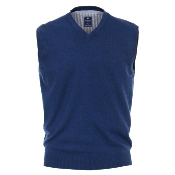 REDMOND Casual Herren Pullunder Ärmellos V-Neck Comfort Blau