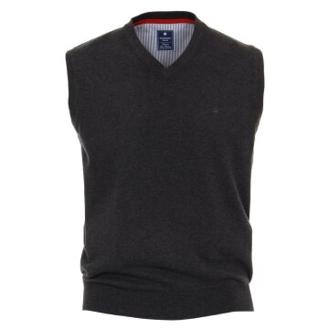 REDMOND Casual Herren Pullunder Ärmellos V-Neck Anthrazit