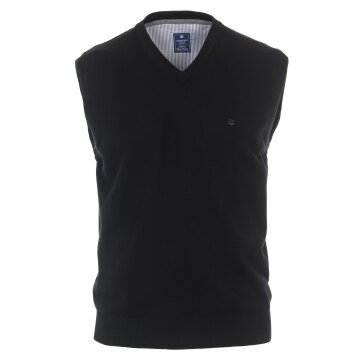 REDMOND Casual Herren Pullunder Ärmellos V-Neck Comfort Schwarz