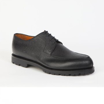 Prime Shoes MUNICH Rahmengenäht Scotch Black Schwarz Schnürschuh Norweger Stil aus genarbtem Kalbsleder Größe 8.5 / 42,5