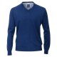 REDMOND Casual Herren Pullover Langarm V-Neck Comfort Mittelblau L