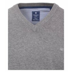REDMOND Casual Herren Pullover Langarm V-Neck Comfort Grau 3XL