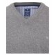 REDMOND Casual Herren Pullover Langarm V-Neck Comfort Grau L