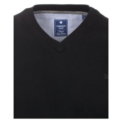 REDMOND Casual Herren Pullover Langarm V-Neck Comfort Schwarz L