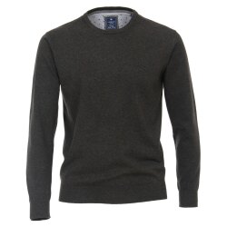 REDMOND Casual Herren Pullover Langarm Rundhals Anthrazit M