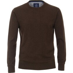 REDMOND Casual Herren Pullover Langarm Rundhals Dunkelbraun