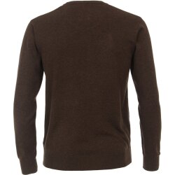 REDMOND Casual Herren Pullover Langarm Rundhals Dunkelbraun