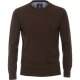 REDMOND Casual Herren Pullover Langarm Rundhals Dunkelbraun