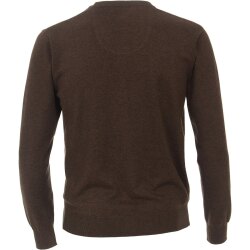 REDMOND Casual Herren Pullover Langarm V-Neck Dunkelbraun
