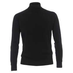 REDMOND Casual Herren Pullover Langarm Rollkragen Schwarz