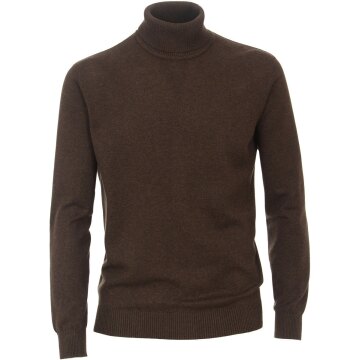 REDMOND Casual Herren Pullover Langarm Rollkragen Dunkelbraun