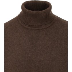 REDMOND Casual Herren Pullover Langarm Rollkragen Dunkelbraun