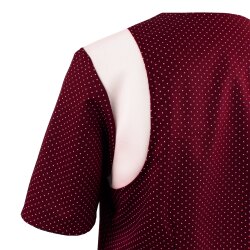 beb MEDIZIN/PFLEGE Damen KASACK Kurzarm V-Neck Weinrot gepunktet