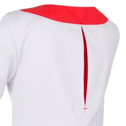 beb MEDIZIN/PFLEGE Damen KASACK Kurzarm V-Neck Stretch Weiß/Rot