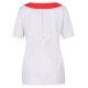 beb MEDIZIN/PFLEGE Damen KASACK Kurzarm V-Neck Stretch Weiß/Rot