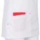 beb MEDIZIN/PFLEGE Damen KASACK Kurzarm V-Neck Stretch Weiß/Rot