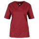 beb MEDIZIN/PFLEGE Damen KASACK Kurz V-Neck Baumwollmix Weinrot