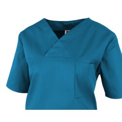 beb MEDIZIN/PFLEGE Damen KASACK Kurzarm V-Neck Baumwollmix Petrol
