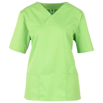 beb MEDIZIN/PFLEGE Damen KASACK Kurz V-Neck Baumwollmix Apfelgrün