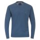 REDMOND Casual Herren Pullover Langarm Rundhals Mittelblau