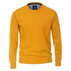 REDMOND Casual Herren Pullover Langarm Rundhals Sonnengelb