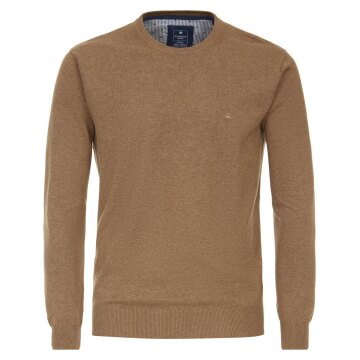 REDMOND Casual Herren Pullover Langarm Rundhals Comfort Camel