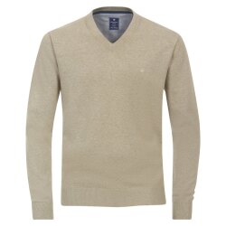 REDMOND Casual Herren Pullover Langarm V-Neck Comfort Beige