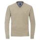 REDMOND Casual Herren Pullover Langarm V-Neck Comfort Beige