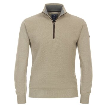 REDMOND Casual Herren Strick-Troyer Comfort Baumwolle Beige