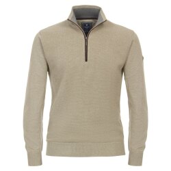 REDMOND Casual Herren Strick-Troyer Comfort Baumwolle Beige