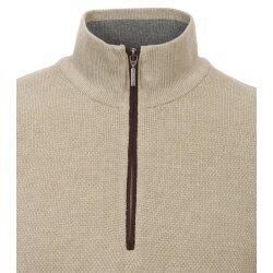 REDMOND Casual Herren Strick-Troyer Comfort Baumwolle Beige