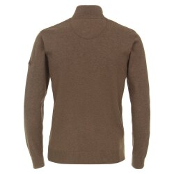 REDMOND Casual Herren Strick-Troyer Comfort Baumwolle Braun