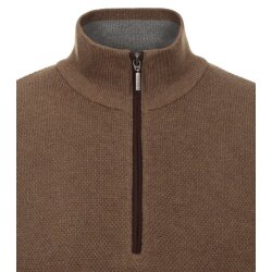 REDMOND Casual Herren Strick-Troyer Comfort Baumwolle Braun