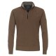 REDMOND Casual Herren Strick-Troyer Comfort Baumwolle Braun