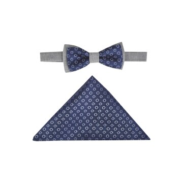 Atelier-Torino MIX&MATCH Herren Schleife Einstecktuch Blau gepunktet