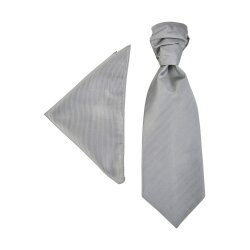 Wilvorst CLASSICs Herren Plastron mit Tuch Silbergrau