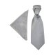 Wilvorst CLASSICs Herren Plastron mit Tuch Silbergrau