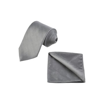 Wilvorst CLASSICs Herren Krawatte Einstecktuch Grau