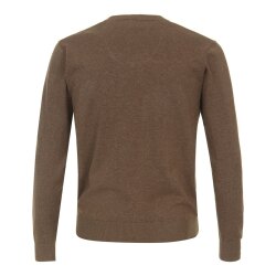 REDMOND Casual Herren Pullover Langarm V-Neck Comfort Braun L