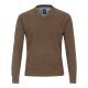 REDMOND Casual Herren Pullover Langarm V-Neck Comfort Braun L