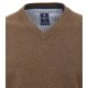 REDMOND Casual Herren Pullover Langarm V-Neck Comfort Braun L