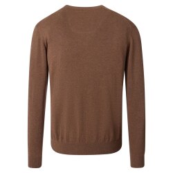 CASAMODA Herren Pullover V-Neck Regular Pima-Baumwolle Braun