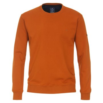 REDMOND Casual Herren Sweatshirt Langarm Rundhals Regular Fit Baumwollmix uni Orange Artikel 222850700
