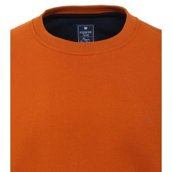 REDMOND Casual Herren Sweatshirt Langarm Rundhals Regular Fit Baumwollmix uni Orange Artikel 222850700